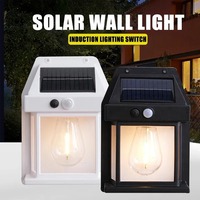 Household Solar Lights Outdoor Courtyard Light Automatic Lighting at Dark Warm Light Tungsten Wire Human Body Sensing Wall Light