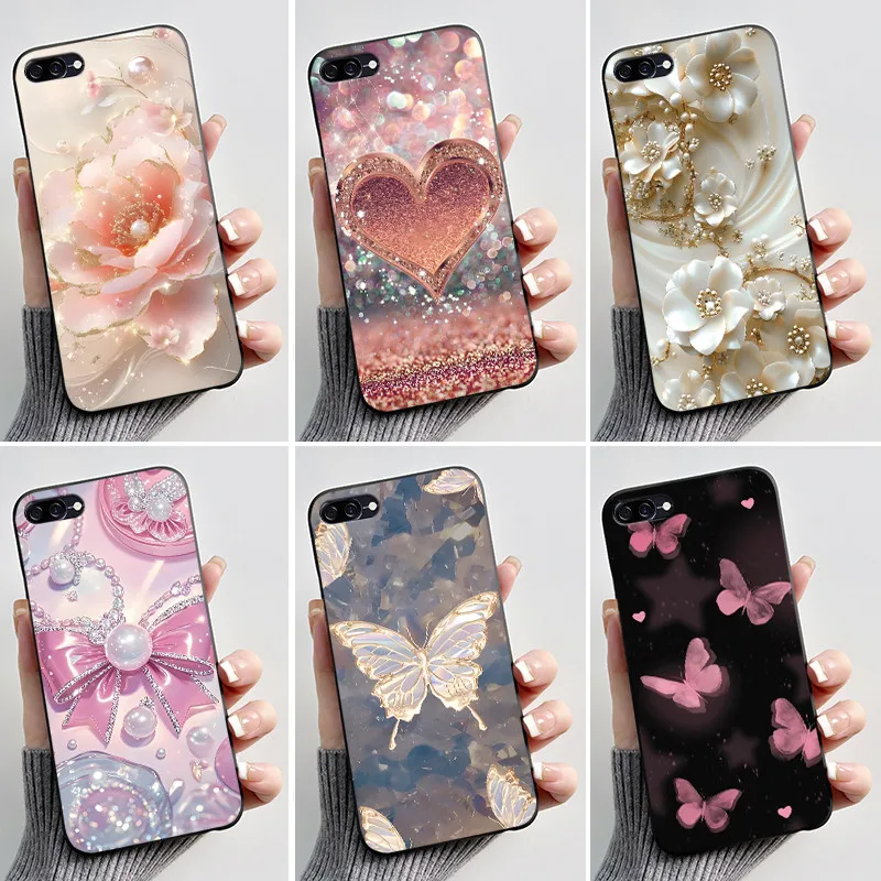Capa para asus zenfone 4 max zc520kl/zenfone 4 ze554kl capa de silicone macio preto capa bonito flor dos desenhos animados impressão invólucro