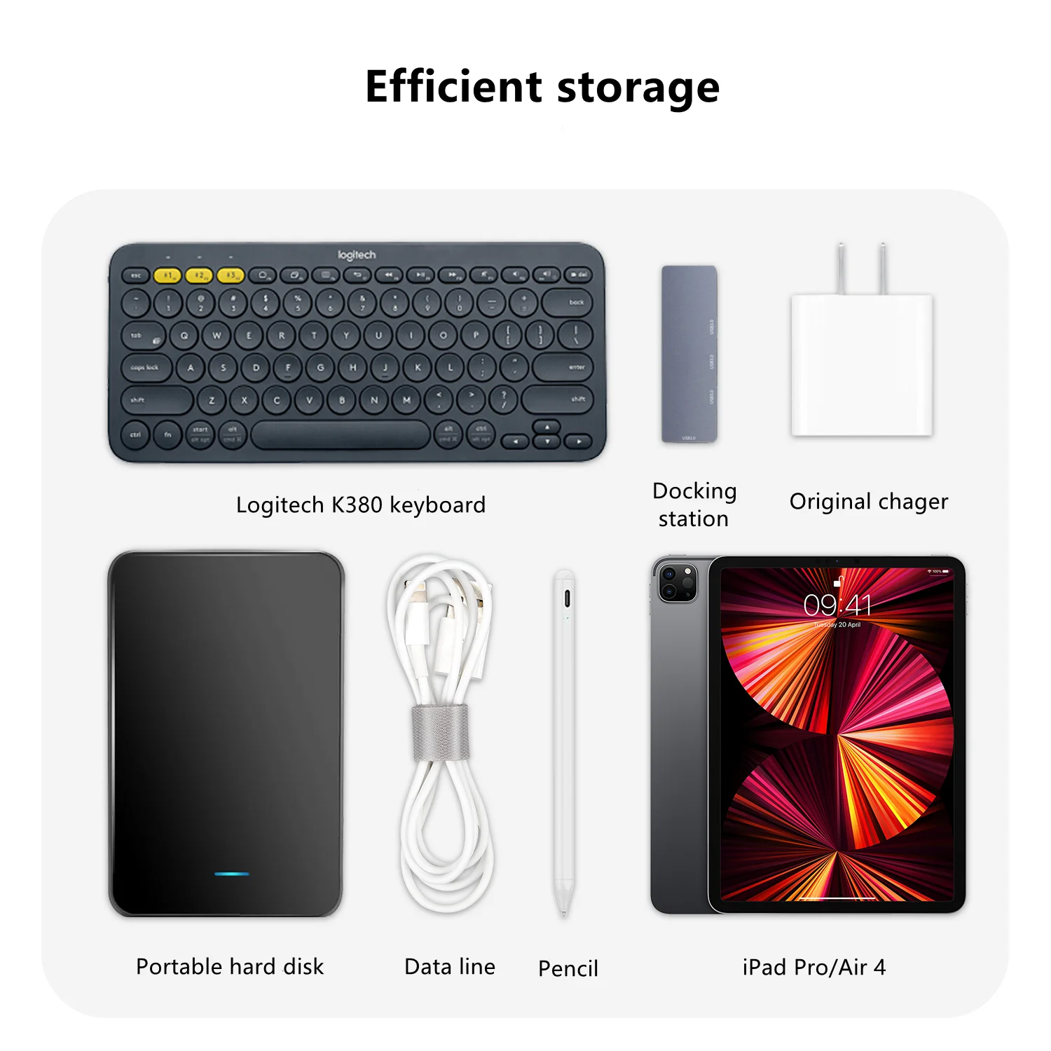 GeekShare iPad Pro worek do przechowywania biała przestrzeni kosmicznej 11 cal klawiatury Air4 twarda osłona torba ochronna torebka Anti-jesień wysokiej jakości