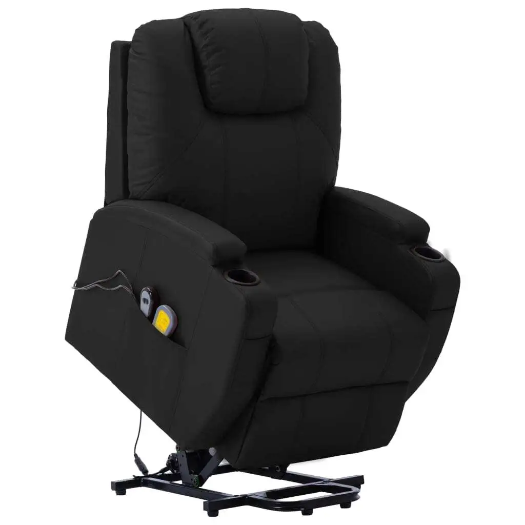 

Black Faux Leather Stand-Up Massage Chair for Relaxation & Comfort - Adjustable Ergonomic Design