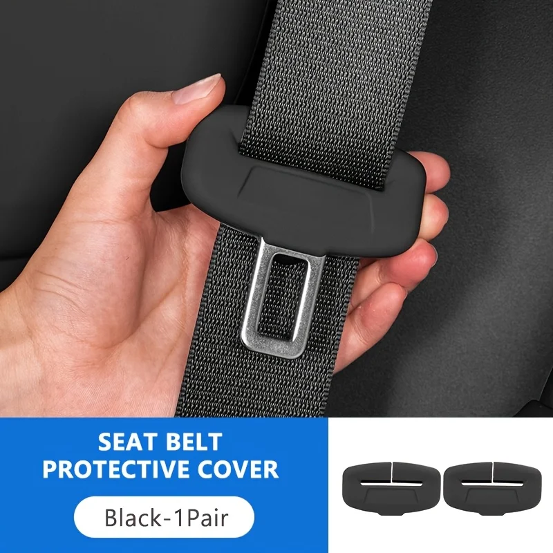 

2pcs Car Seatbelt Buckle Protectors Soft Silicone Anti-Collision Covers Seatbelt Buckle Protectors Universal Car Accessories