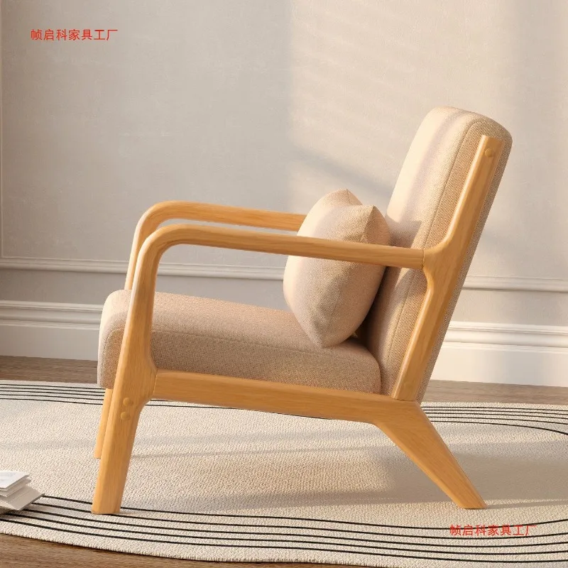 Nordic style solid wood single sofa chair cafe milk tea shop table and chair combination hotel guest
