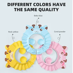 Baby Shampoo Eye Protection Ear Protection Silicone Shampoo Cap Cartoon Fawn Print Baby Shower Cap Waterproof Bath Shampoo Cap