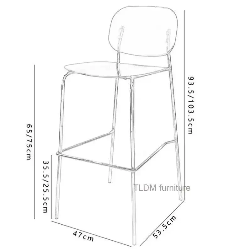 البراز الراقي الشمال مسند الظهر القهوة عالية المطبخ متجر المنزلية بار مصمم الكراسي بار الأثاث الاكريليك البلاستيك بار البراز #6