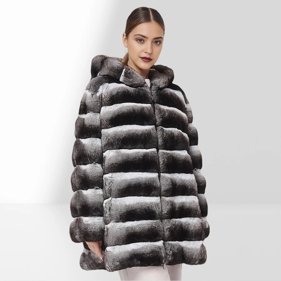 

Теплая куртка средней длины из кроличьего меха с капюшоном, пальто из натурального меха кролика рекс, женская верхняя одежда из натурального меха, бестселлер, пальто из натурального меха