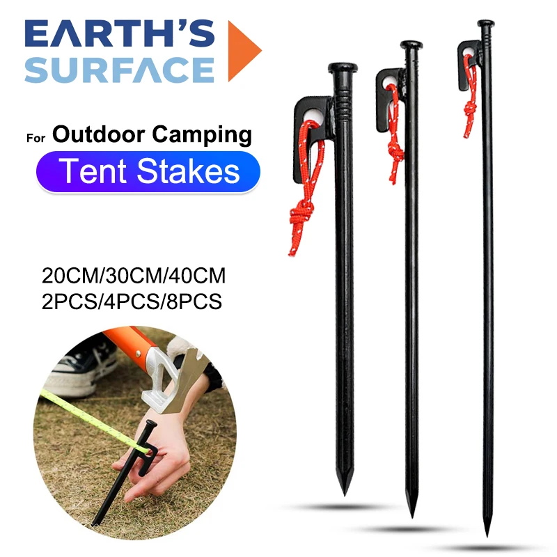 Estacas de Tenda em Aço Forjado Reforçado, Pinos Duráveis para Barracas de Camping, Fixadores de Solo para Tendas Externas, Toldos e Decoração de Jardim
