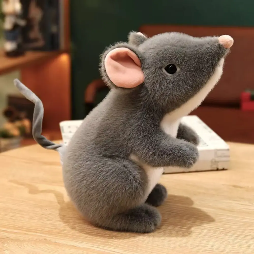 Peluche 27CM Simulated Mouse Kawaii Cartoon Lifelike Little Mouse Stuffed Rat Delicate Lively Cute Mouse Children's Mouse