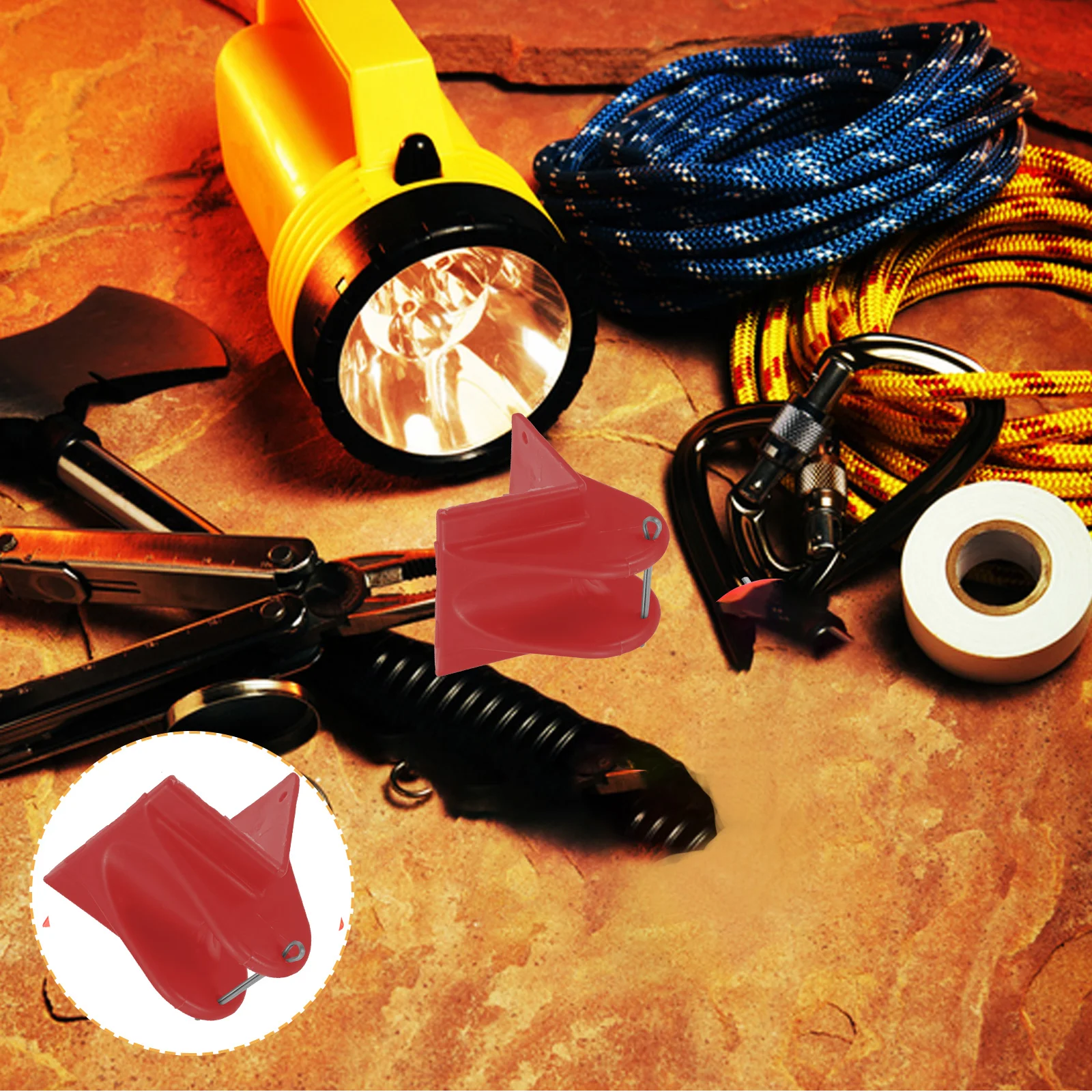 

2Pcs Safety Protector Red Safety Rope Protector Thickened Lightweight Portable Climbing Mountaineering Rescue Outdoor