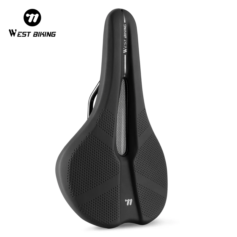 WEST BIKING Bicycle Saddle Life Waterproof PU Comfortable Seat Hollow Mountain Road Bike Shock Absorption Seat Riding Equipment