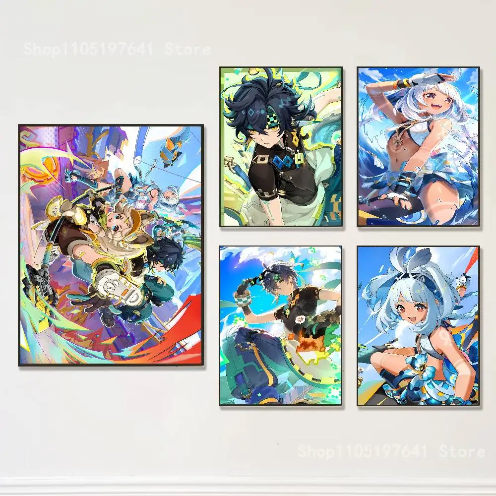 

Kinich Mualani G-Genshin Impacts Poster Prints Wall Art Picture Painting Gift Living Room Restaurant Bar Large Dec Sticker