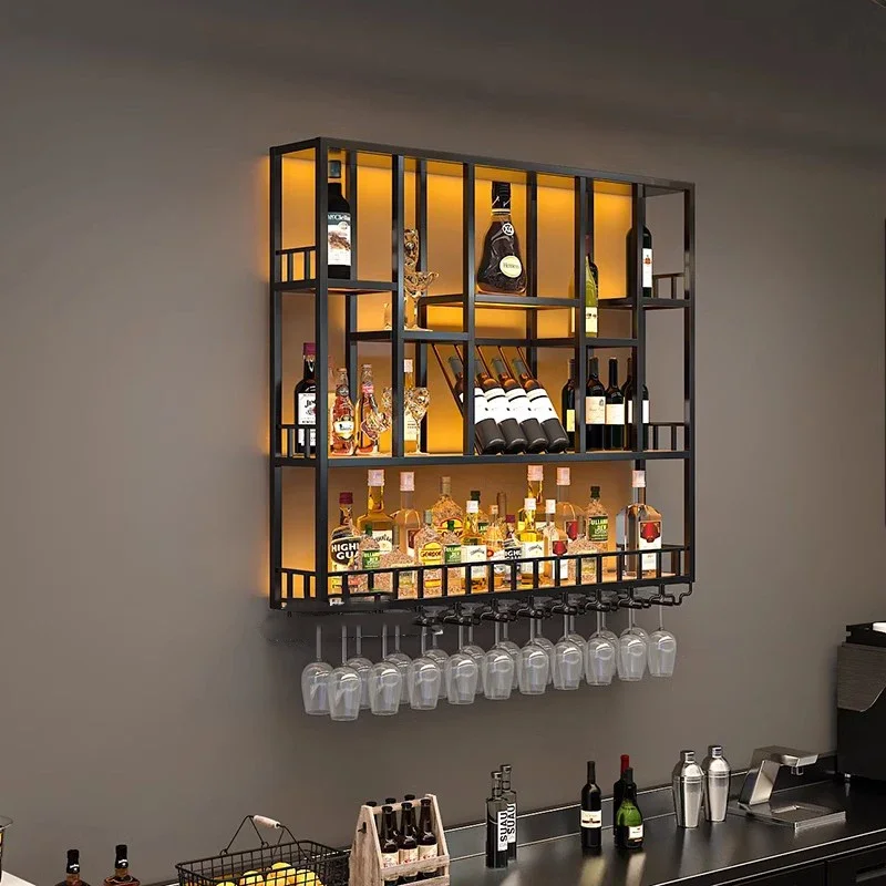 

Bar Furniture Wine Storage Shop Liquor Bottles Floating Shelf Assemble Cottage Cellar Cabinet Living Room Corner Column Beverage