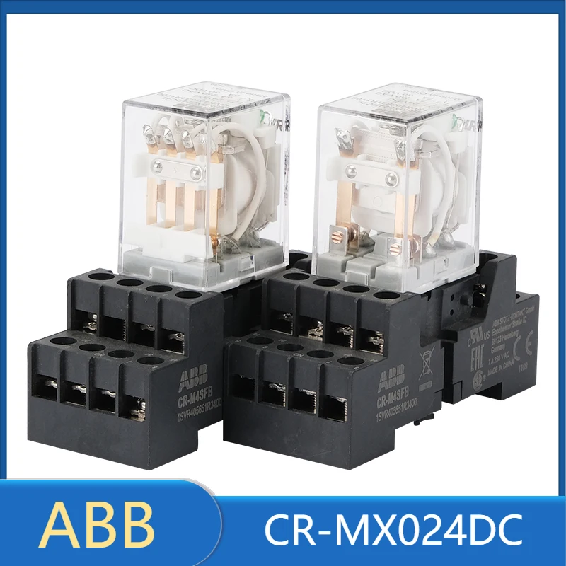 

2 PCS ABB Intermediate Small Relay CR-MX230AC2L AC 8-pin CR-MX024DC4L DC 14 Pin Electromagnetic