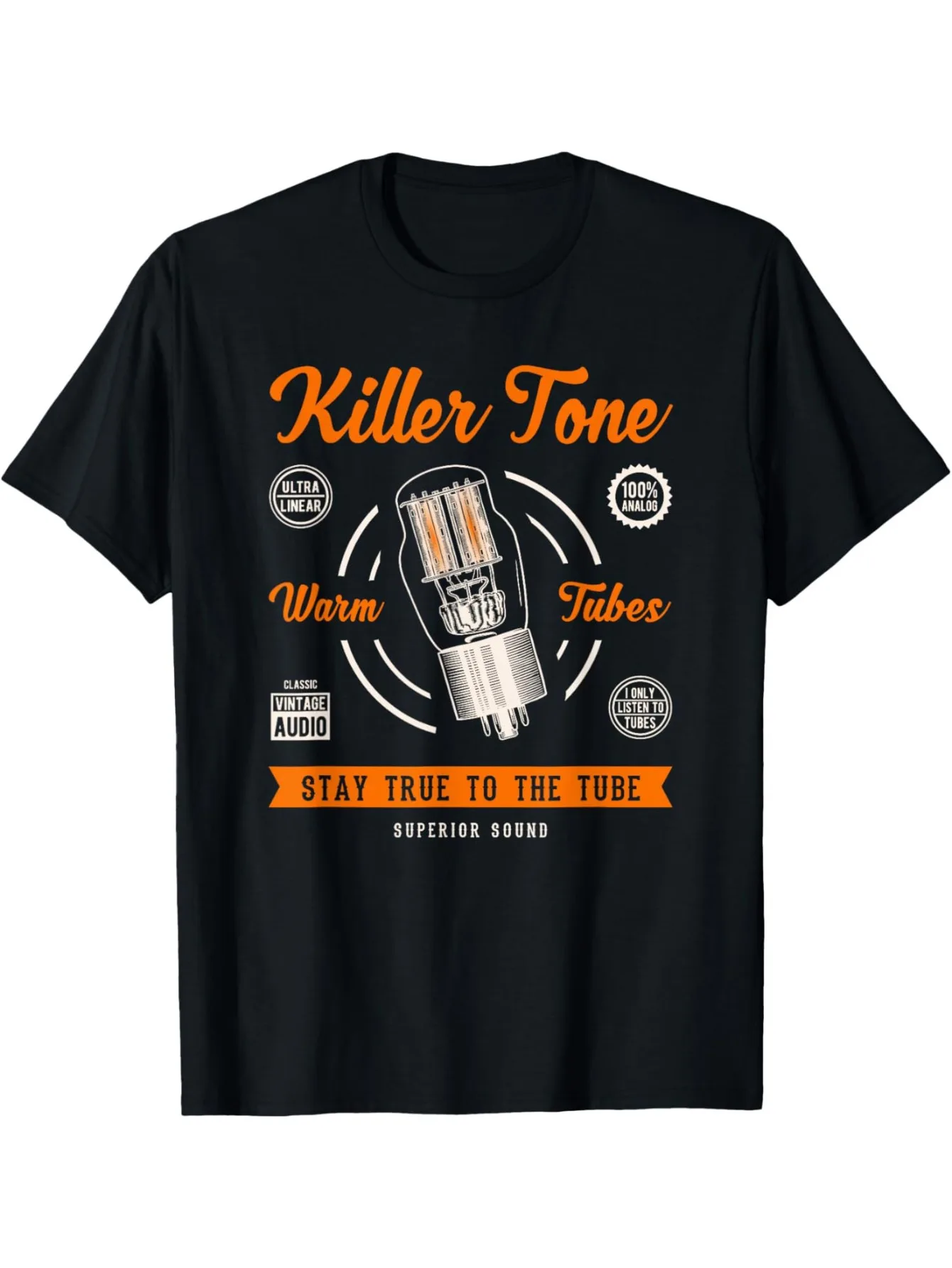 Retro vacuum tube guitar amplifier T-shirt, 180g, pure cotton, men's summer streetwear shirt  men clothing graphic t shirts