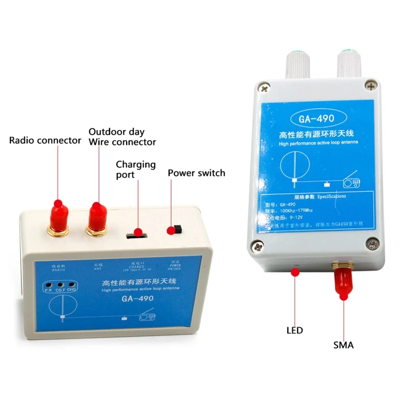 Ga490 Radio Antenna Receiving Antenna voa Strong Receiving Super 100khz-179mhz Short Radio Antenna Drop shipping