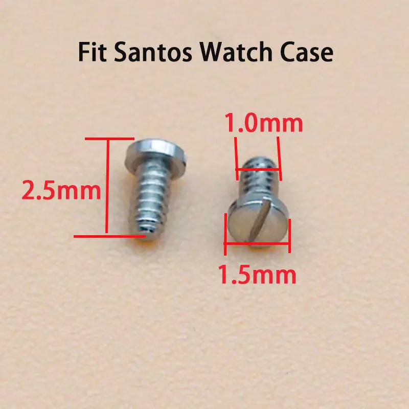 2PCS/5PCS Watch Stainless Steel Screw Fit SANTOS DE CARTIER Watch Case Back Accessories Repair Parts Aftermarket Replacements