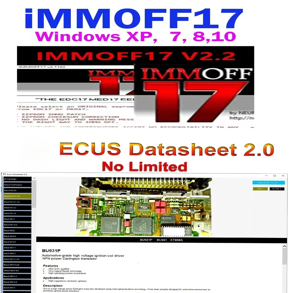 

2024 IMMO OFF IMMOFF17 Software EDC17 con keygen Immo Off Ecu programa +Ecus Datasheet 2.0 deshabilitador einstalación de guía