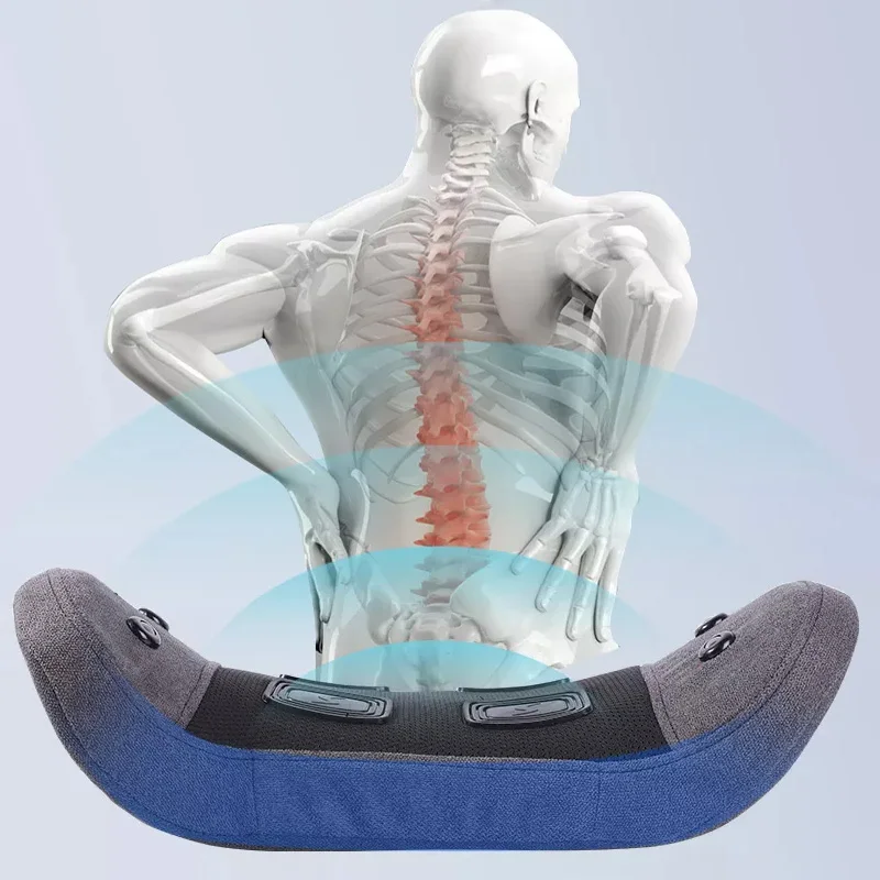 Electric Waist Massager Lumbar Vibration Cushion Relief Pain Heating HealthCare Relax Traction Therapy EMS Ten Back Body Massage