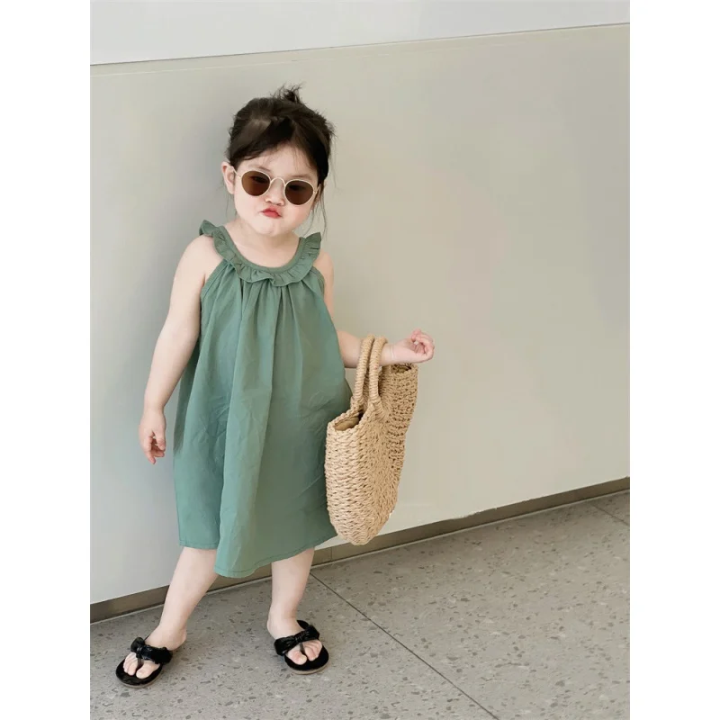 Girls' Dress Summer New Fashionable Vest Princess Dress Sleeveless Dress Children One Piece Dropshipping