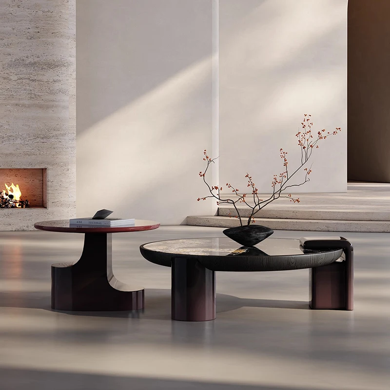 

Письменный эстетический журнальный столик, стоячий минималистичный прозрачный круглый дизайнерский журнальный столик, роскошная современная вспомогательная мебель для дома Mesa