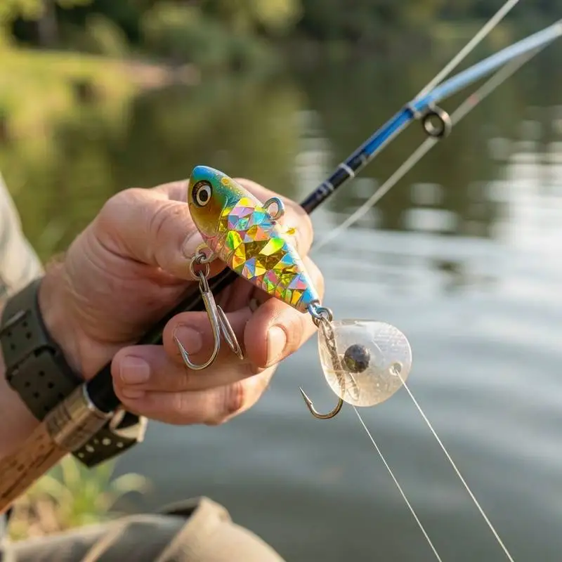 VIB Sinking Lure 8g 60mm Feather Tail Hook Fast Retrieve Action Artificial Wobbler Fishing Bait Vibration Bait