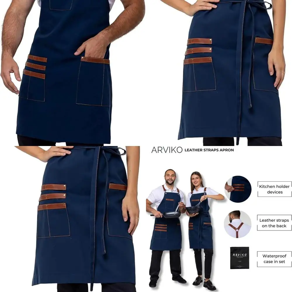 

Фартук-нагрудник унисекс с кожаным ремешком в стиле вестерн, один размер подходит всем