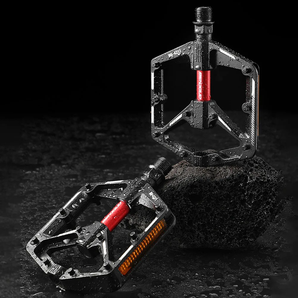 

Double DU Bearing Ultralight Bike Pedals Aluminum Alloy Bicycle Platform Pedals Anti-Slip Cycling Safety Pedals for Night Riding