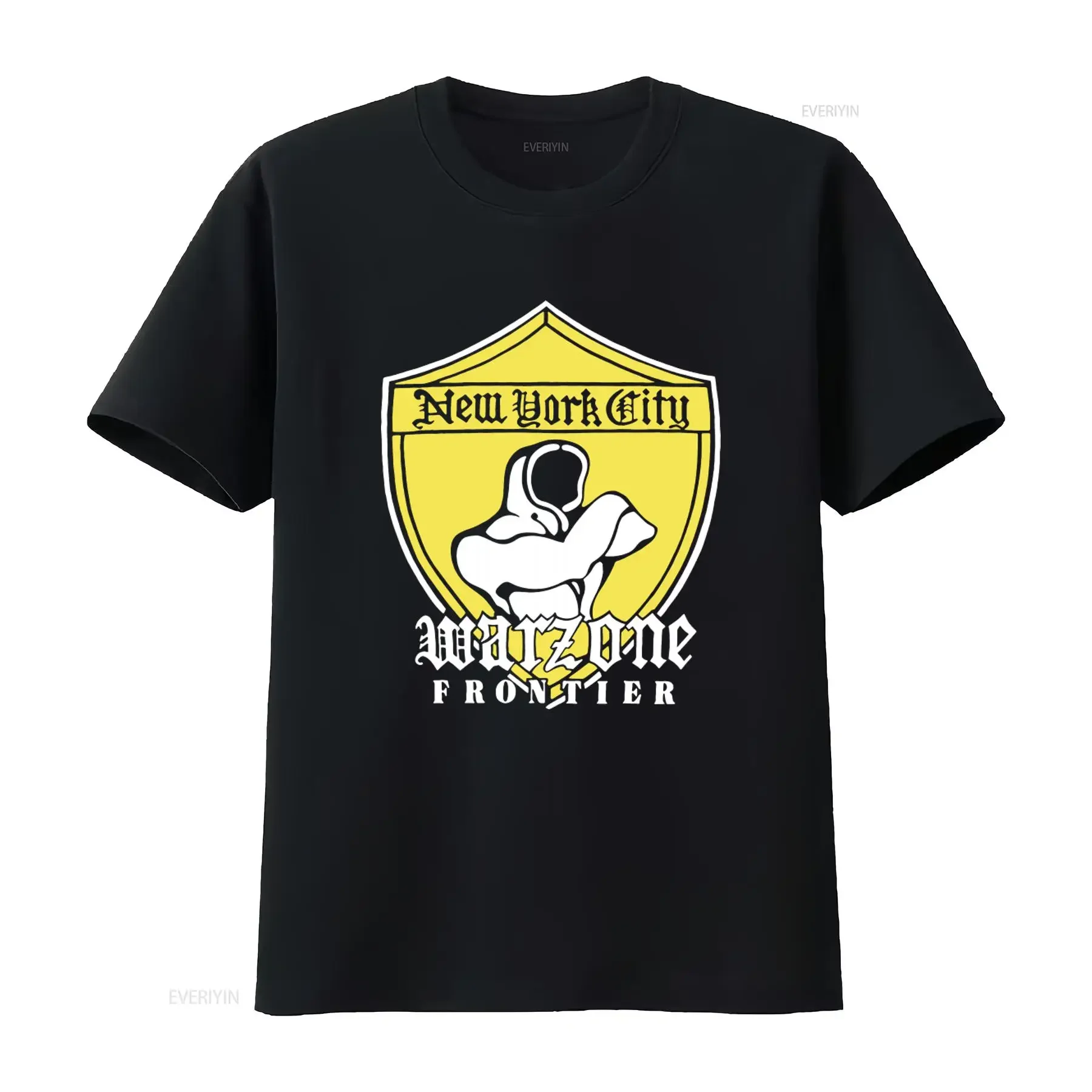 Warzone American Hardcore Punk Band New York City Frontier Print T Shirt Streetwear Hip Hop vintage Washed streetwear fashion