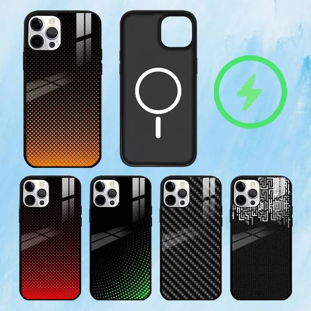 

C-Carbon Fiber Phone Case For iPhone17,16,15,14,13,12,11 Plus,Pro Max Magnetic For Magsafe Wireless Charging