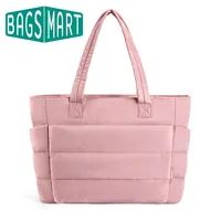 BAGSMART The Bubble-Bolso de mano acolchado de algodón para mujer, bolso de hombro acolchado, bolso de compras sencillo para uso diario, bolsos para mujer