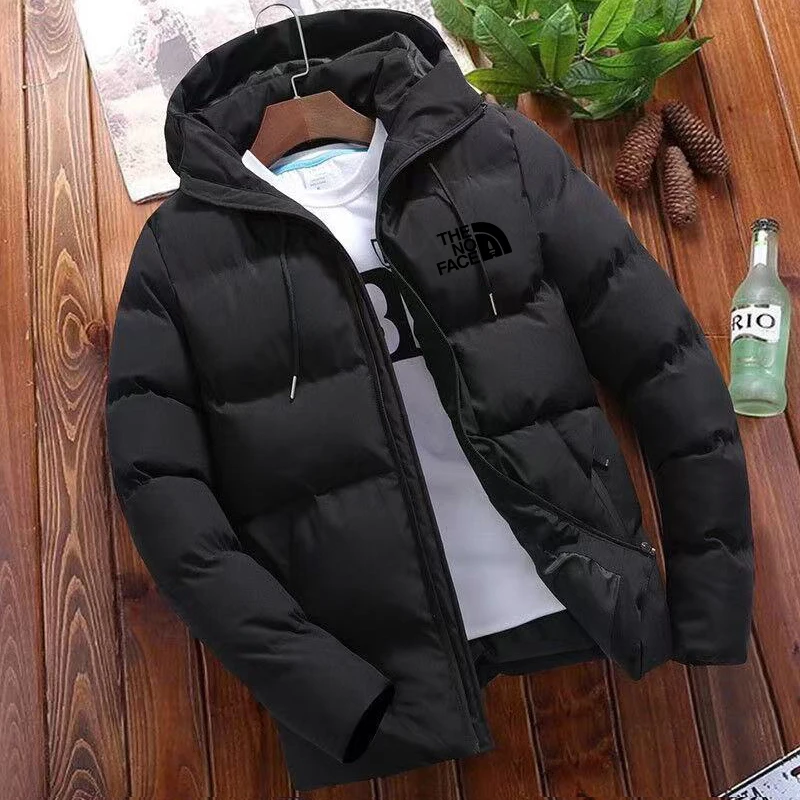 2024 Winter trend men\'s new coat light down cotton cotton-padded jacket casual fashion solid color warm windproof Joker top