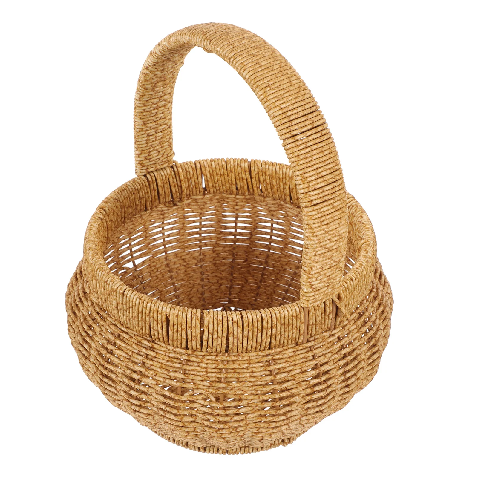 

Egg Household Woven Storage Basket Pastoral Style Fruit Flower Picking Multipurpose Small Basket With Handle Decorative