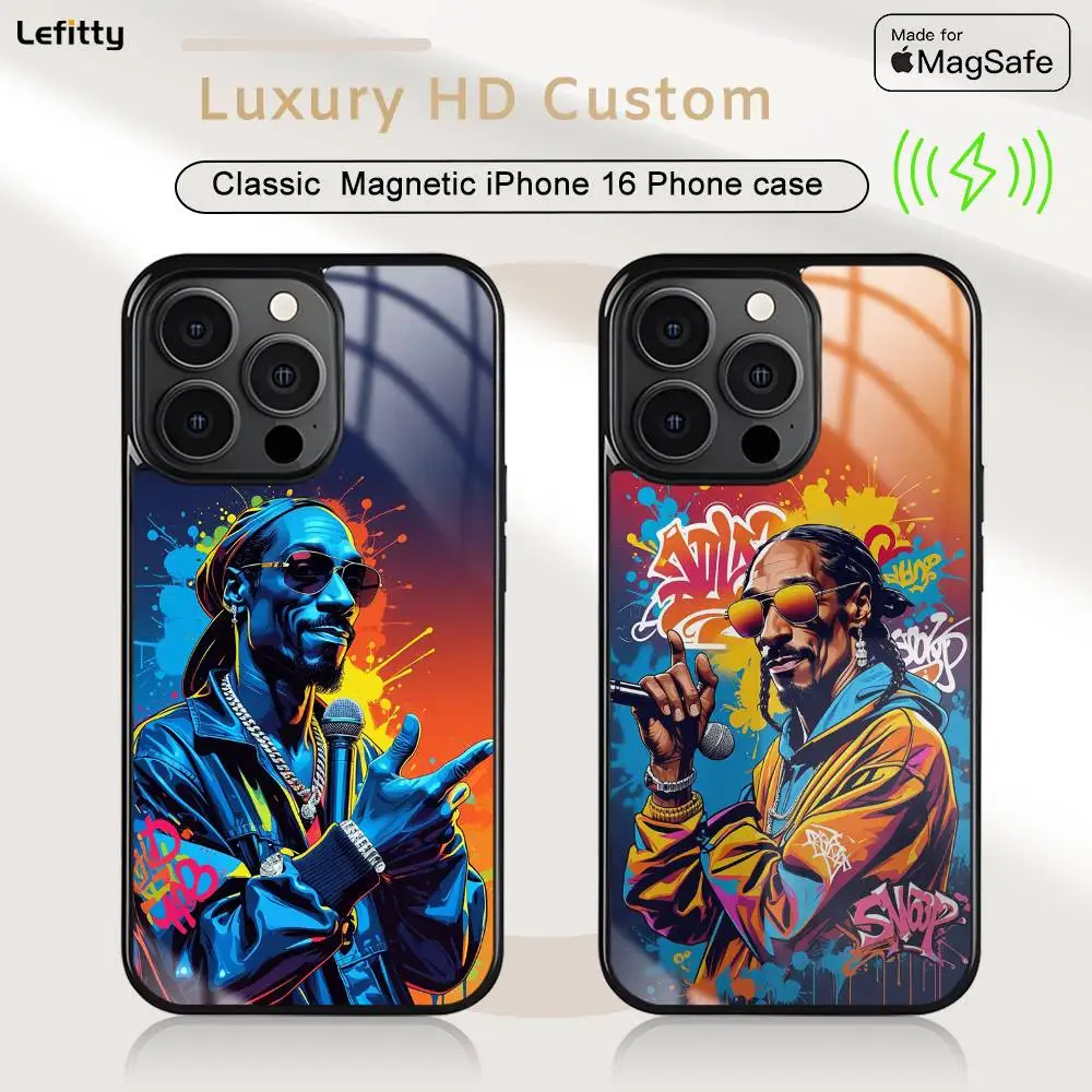 

Rapper S-Snoop Dogg Phone Case For iPhone 16 15 14 13 12 11 Pro Max Plus Mini Magsafe Charging Cover Magnetic Hard Shell