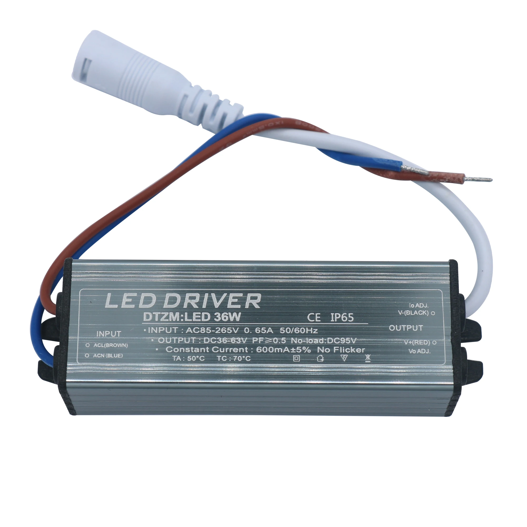 LED Driver 600mA 36W AC85-265V Output 36-65V LEDs Power Supply Lighting Transformers For keep in repair Outdoor waterproof home