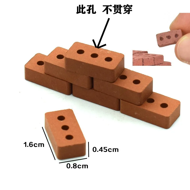 50pcs 1:16 Acacia Grove Real Mini Red Bricks - DIY Fake Bricks Model for Fairy Garden Building & Party Toys