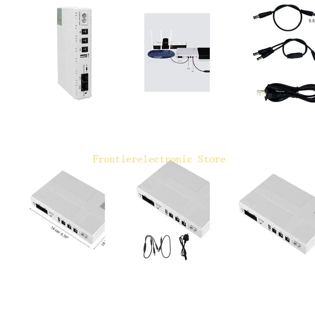 

G8DB 10400 мАч USB 5 В 9 В 12 В 1 А 5,5x2,5 мм Источник бесперебойного питания ИБП Резервная батарея для Wi-Fi роутера Камера