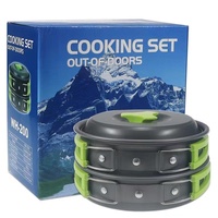 Camping Cookware Set Aluminum Nonstick Portable Outdoor Tableware Kettle Pot Cookset Cooking Pan Bowl for Hiking BBQ Picnic
