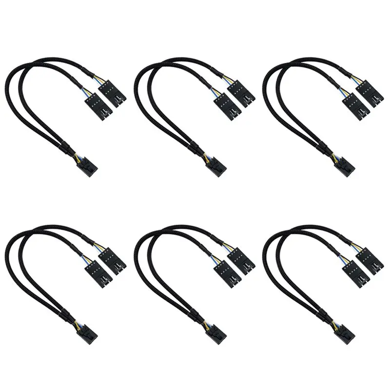 Exquisite-6X RGB Splitter For Corsair RGB HUB, Lighting Node Core And ICUE Commander CORE XT 4 Pin Fan Extension Cable