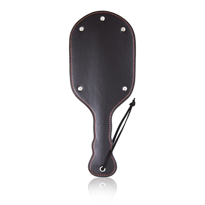 31.5cm rivetto intarsio in pelle nera Paddle Riding crop Flogger crine di cavallo Spikes 12.7cm di larghezza Spanking Paddle Slapper Riding Spurs