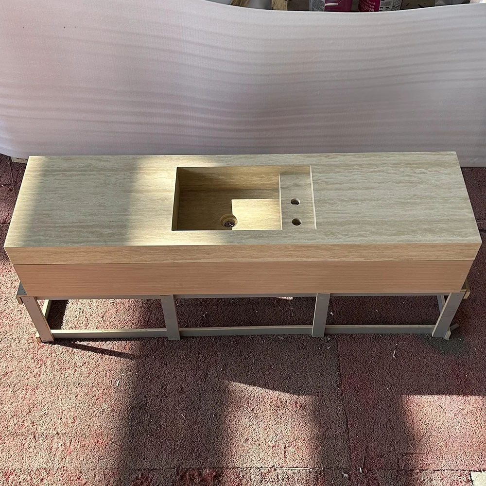 xx-Modern Travertine Vanity Table Natural Stone Bathroom Sinks Marble Sink for Hotel & Bedroom for Villa & Apartment Washrooms*