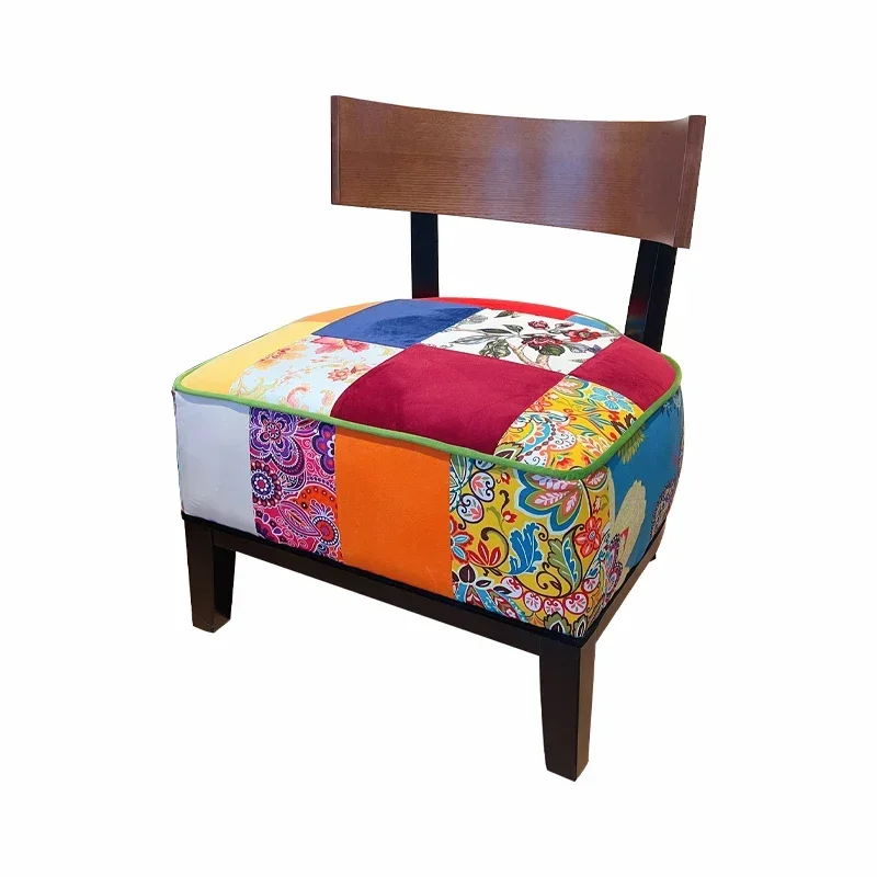 Nordic solid wood sofa chair, cafe armchair, living room single leisure chair, European pastoral office negotiation chair