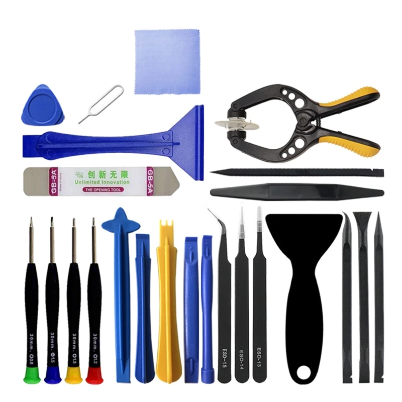 24 in 1 Mobile Phone Repair Tools Kit Spudger Pry Opening Tool Tweezers Screwdriver Set Hand Tools Set for Drop Shipping