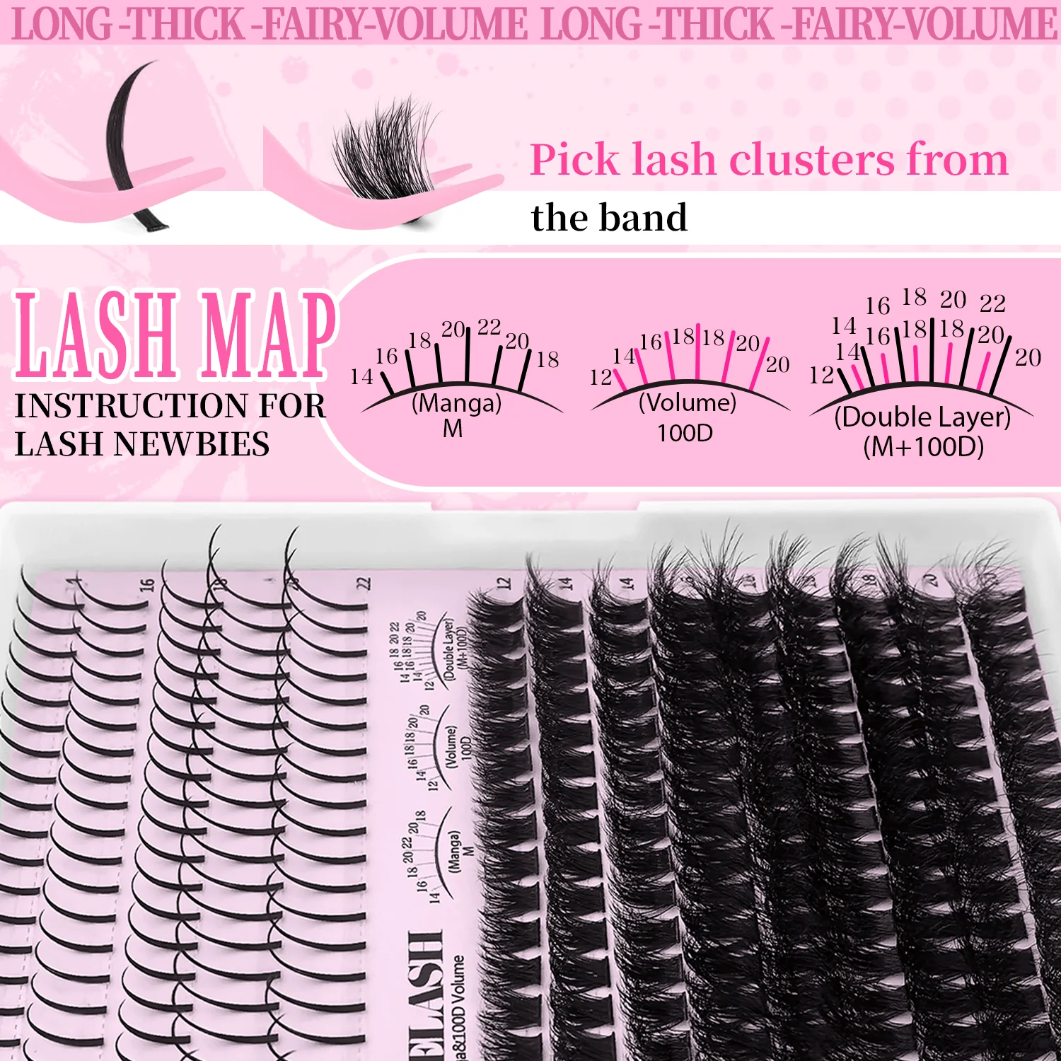 100D مع المسامير مجموعة الرموش الصناعية سميكة Wispy لا نظرة وهمية شخصية رمش الزي مثالية لمكياج العين الطبيعية الدرامية