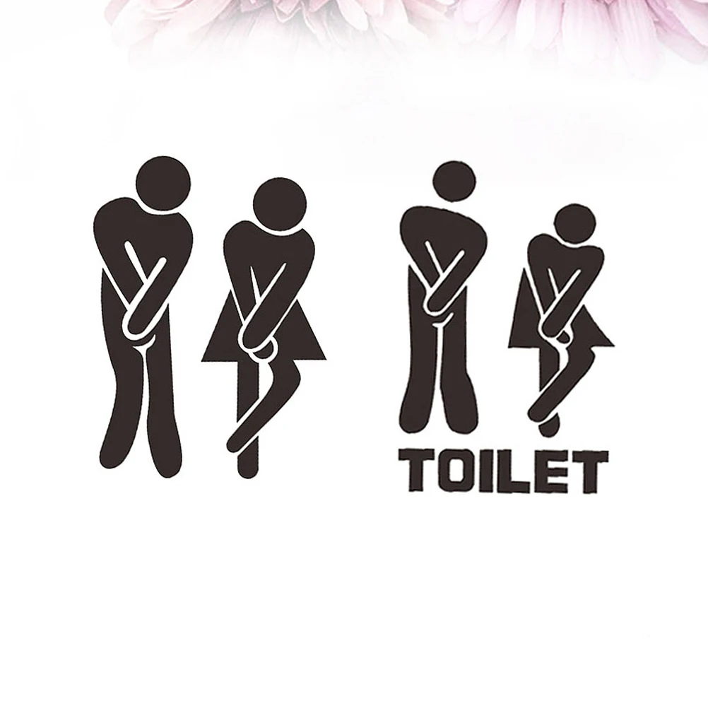 

6 Pcs Bathroom Decorative Patch Toilet Signs for Mall Restroom Paper