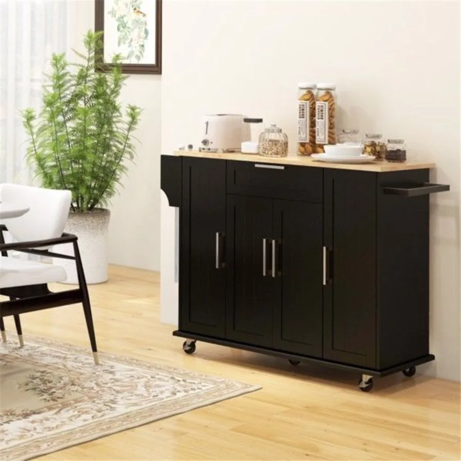 

Kitchen Cart Storage cabinet Black