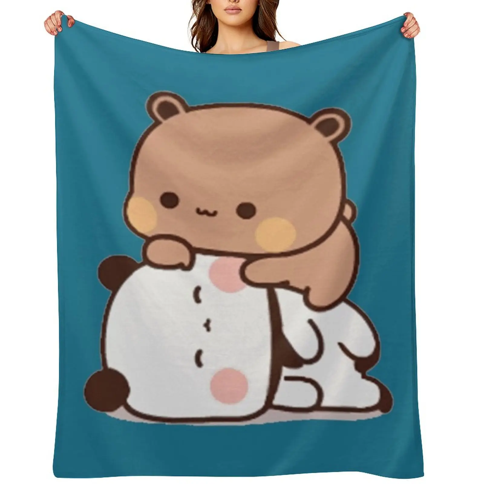 

Cute Dudu Is Laying On The Sleeping Bubu Throw Blanket Single Luxury Brand Decoratives warm winter Blankets
