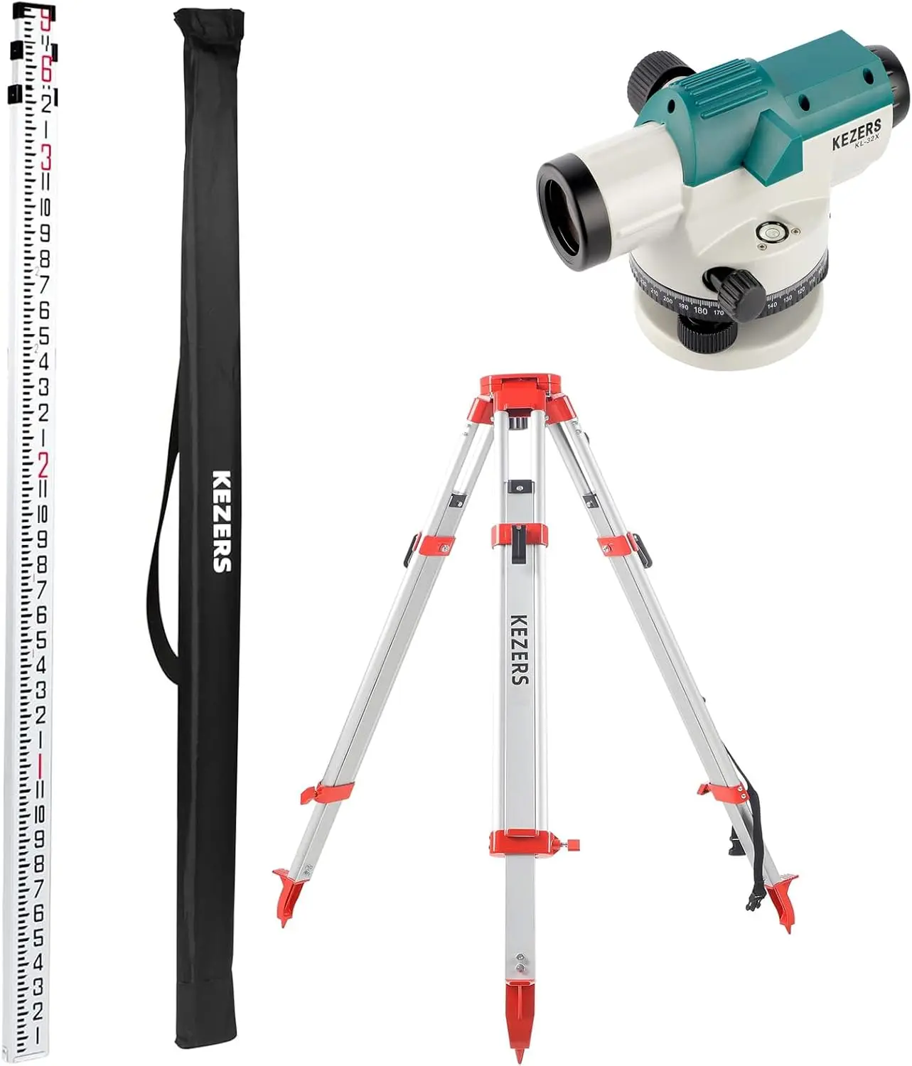 32X Automatic Optical Level Kit with Tripod,Self-Leveling Magnetic Dampened Compensator and Transport Lock,Aluminum Survey Tripo