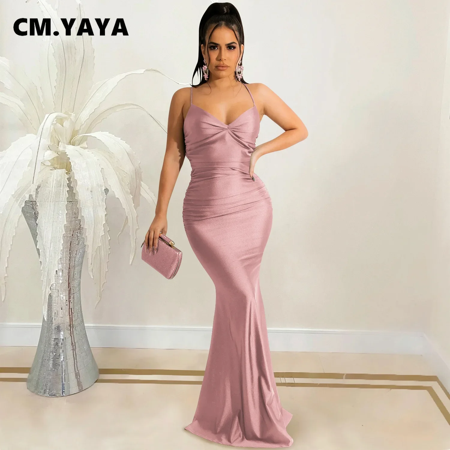 CM.YAYA Women Halter Neck Backless Satin Mermaid Bodycon Midi Maxi Dress Sexy Night Party Long Dresses 2022 Summer Spring - AliExpress 200000345 CM.YAYA Women Halter Neck Backless Satin Mermaid Bodycon Midi Maxi Dress Sexy Night Party Long Dresses 2022 Summer Spring - AliExpress 200000345