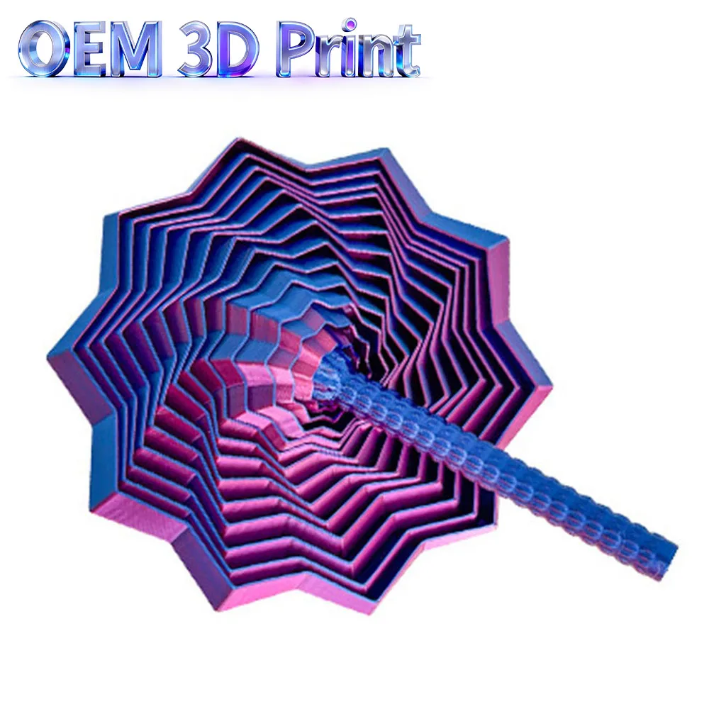 Custom 3D Print Whirling Spiral Fidget Star, Hexagon Visual Illusion Expanded Sensory Model Stress Relief Ornament Desktop Toy