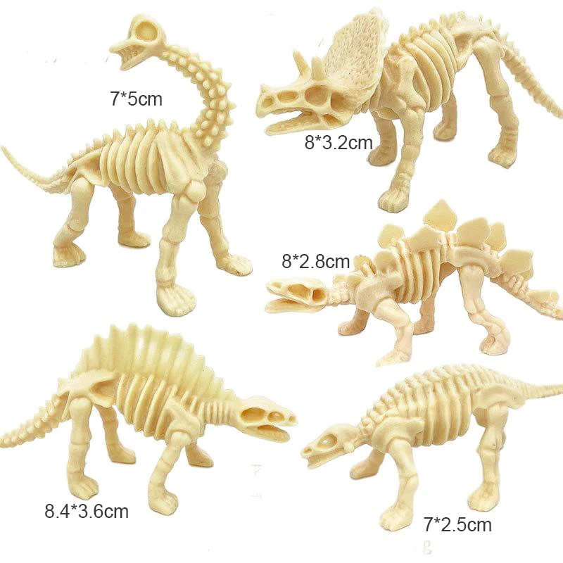 12Pcs/Set Dinosaurs Skeleton Model Archaeology toys Tyrannosaurus rex Desktop Ornament Home Decor for Kids Gift