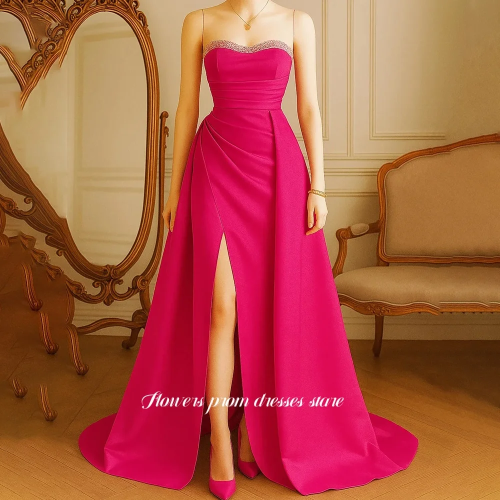 

Flowers Sweetheart Party Dress A Line Night Dresses Crystals Beading Prom Dresses Formal Occasion Dress 프롬 드레스 Customized